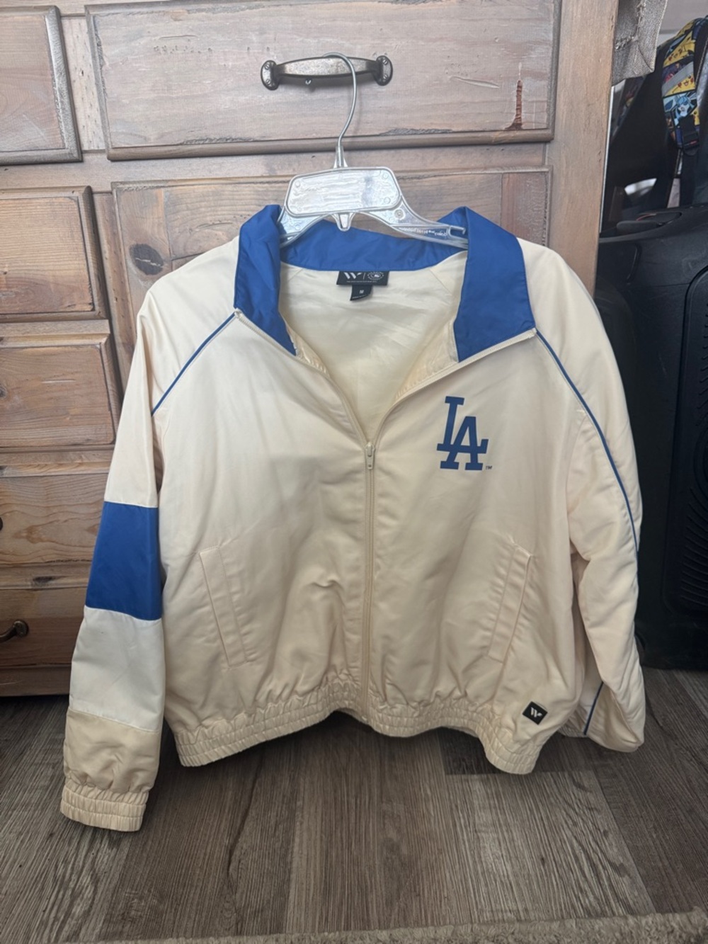 Los Angeles Dodgers Cream and Royal Blue Zip Jacket